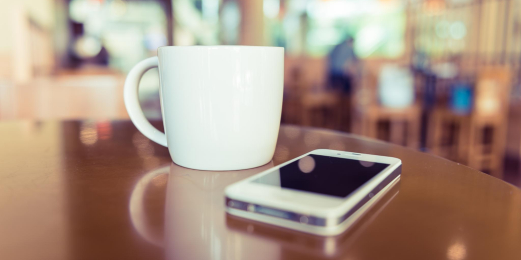 Phone on a table.